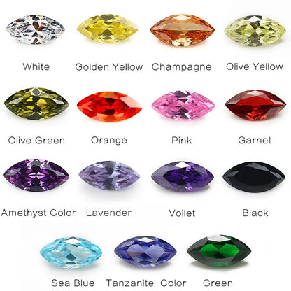 Size 1.5x3mm~10x20mm Marquise Shape 5A CZ Stone Synthetic Gems Color Cubic Zirconia For Jewelry - AMULET RING STORE