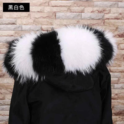 Raccoon Fur Collar 100% Real Fur Fashion Scarves For Ladies Neck Warmer Women Winter Natural Fur Scarf Decor White Fur Scarf