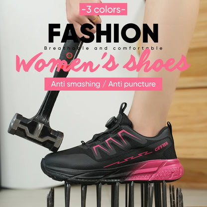 New women's anti-puncture anti-smash breathable fashion safety protection shoes - AMULET RING STORE