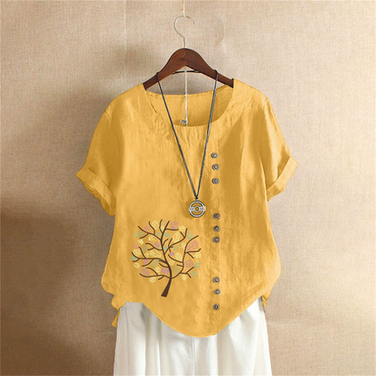 Cotton Linen T Shirt Women's Clothing Summer Retro Ladies Tops Tee Casual Loose Short Sleeve T-shirt Woman Ropa Blusas Tshirt