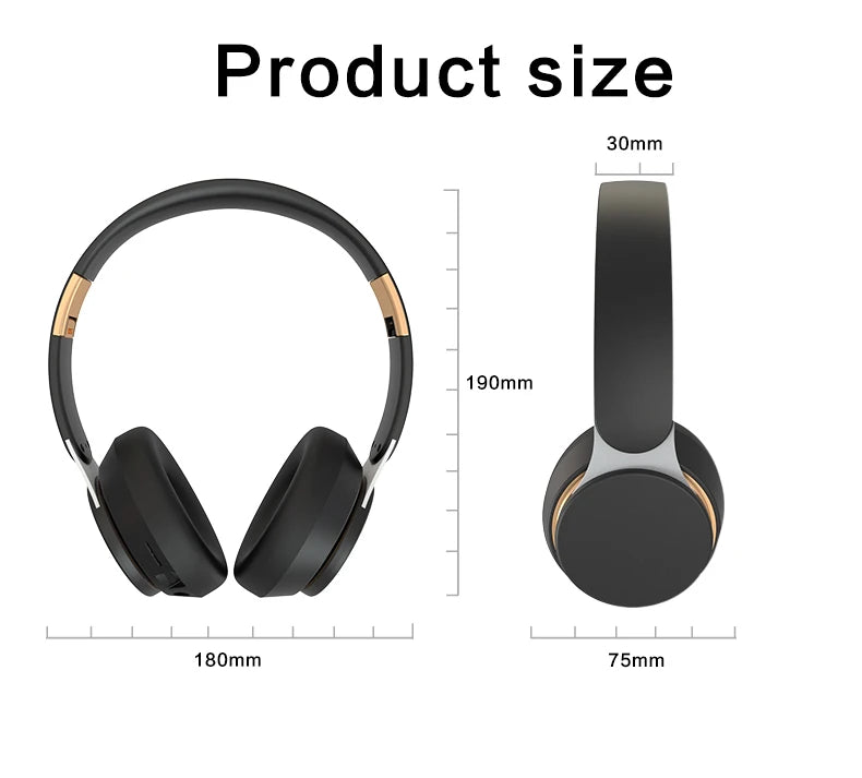 Headphones Bluetooth Wireless Headsets With Mic Music Gaming Sports Earpieces Great Bass Earphones Foldable Support TF SD-Card