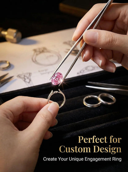 1CT colored diamond moissanite oval pigeon egg moissanite irregular naked stone gemstone jewelry accessories