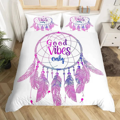 Dream Catcher Bedding Set Boho Mandala Duvet Cover Twin King,Exotic Tribal Feather Comforter Cover Starry Sky Galaxy Quilt Cover