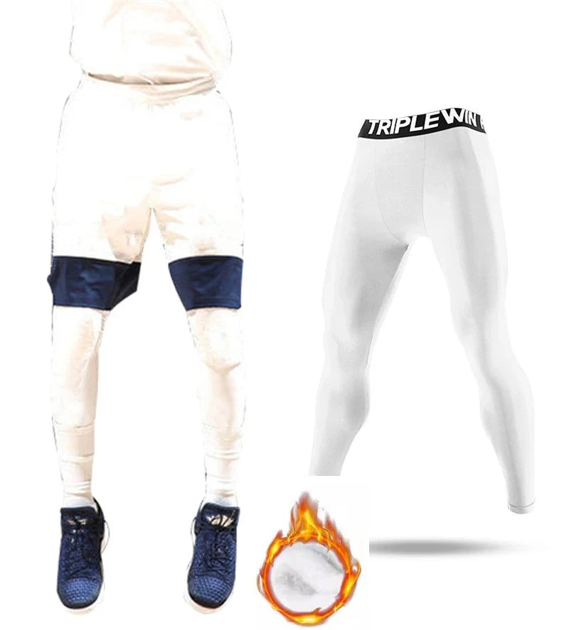 Spring Autumn Men Women Running Tights GYM Pants Exercise Basketball Football Soccer Fitness Sport Long Fleece Thermal Legging 8