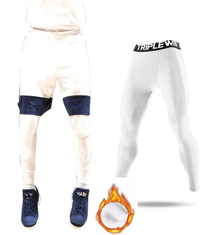 Spring Autumn Men Women Running Tights GYM Pants Exercise Basketball Football Soccer Fitness Sport Long Fleece Thermal Legging 8