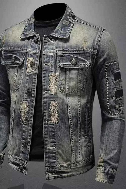 Autumn and Winter Coats for Men Spring and Fall Trends Plankton Denim Cargo Jacket Loose Casual Men's Coat Winter