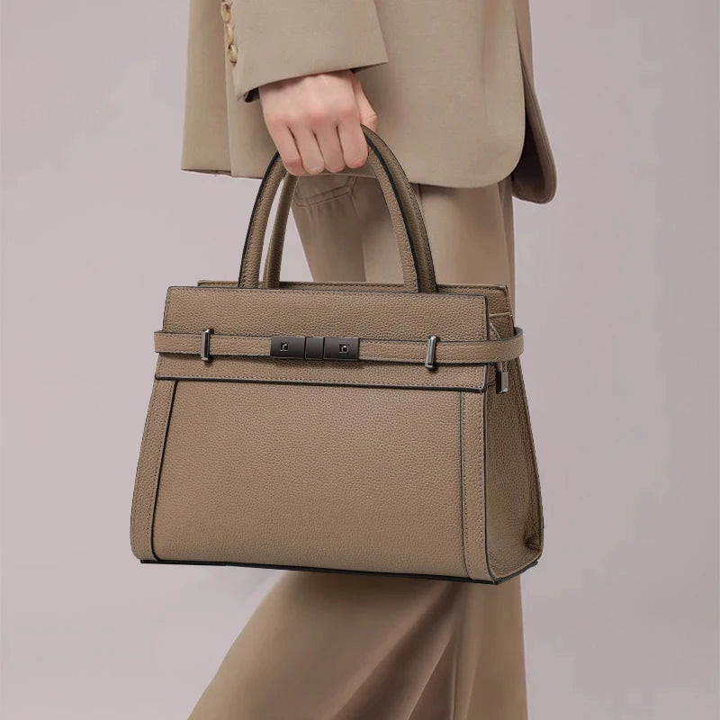 Genuine leather women's bag original first layer cowhide women's hand shoulder simple tote bag occupation