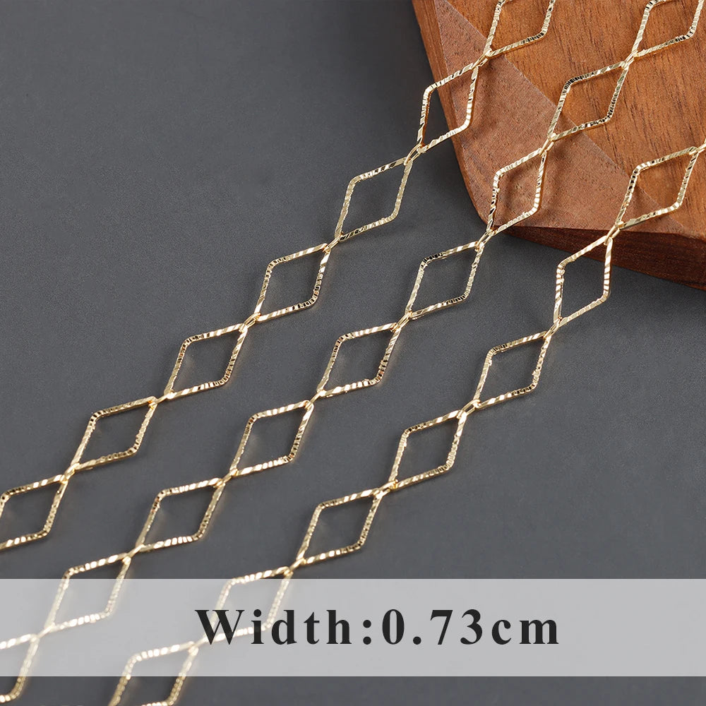 YEGUI C164,jewelry accessories,diy chain,18k gold plated,0.3microns,copper metal,diy bracelet necklace,jewelry making,1m/lot - AMULET RING STORE