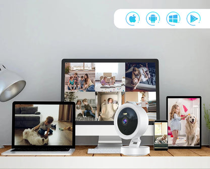 1080P WiFi Camera IP Surveillance Camera Security Baby Monitor 2MP CCTV Audio Video Color Night Vision AI Detect iCSee Mini Cam - AMULET RING STORE