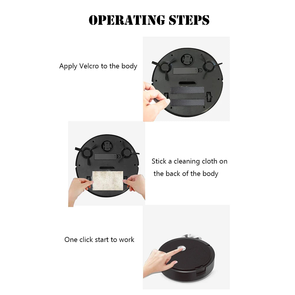 Intelligent Sweeping Robot with Long Battery Life Low Noise Design Compact House Cleaning Machine for Hard Floor and Pet Hair - AMULET RING STORE