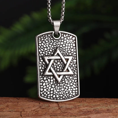 Judaism Stainless Steel Star of David Devil Eye Angel Seal Pendant