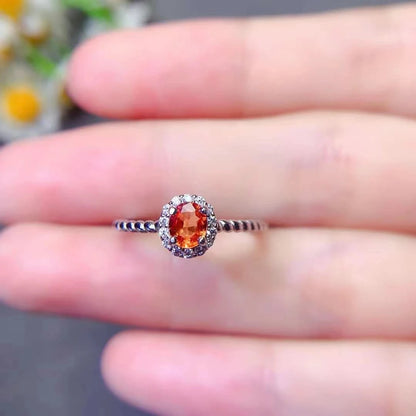 18K Gold Plated 925 Silver Ring - Natural Yellow Sapphire & Aquamarine