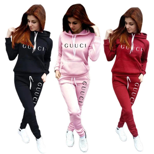 2025 Hot Sale Women Fashion Tracksuit Hoodies and Sweatpants High Quality Ladies Daily Casual Sports Jogging Suit Hooded Outfits - AMULET RING STORE