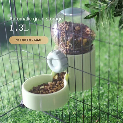 Automatic Dog Cat Feeder Cage Hanging Pet Bowls Pet Water Dispenser Dog Water Bottle Food Container Dispenser Bowl for Cat Dog - AMULET RING STORE