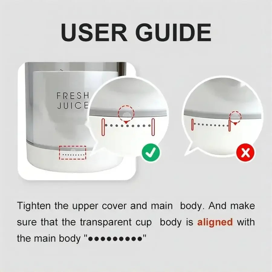 Portable juicer Fresh Juice Bottle Blender Plus 500ml Wireless Fruit Mixers 6 Blades 2400mAh Food Milkshake Ice Crush Cup - AMULET RING STORE