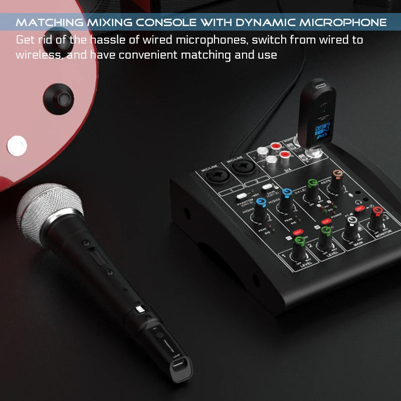 Wireless Microphone Converter XLR or 6.5 Transmitter and Receiver Microphone Wireless System for Dynamic Microphone