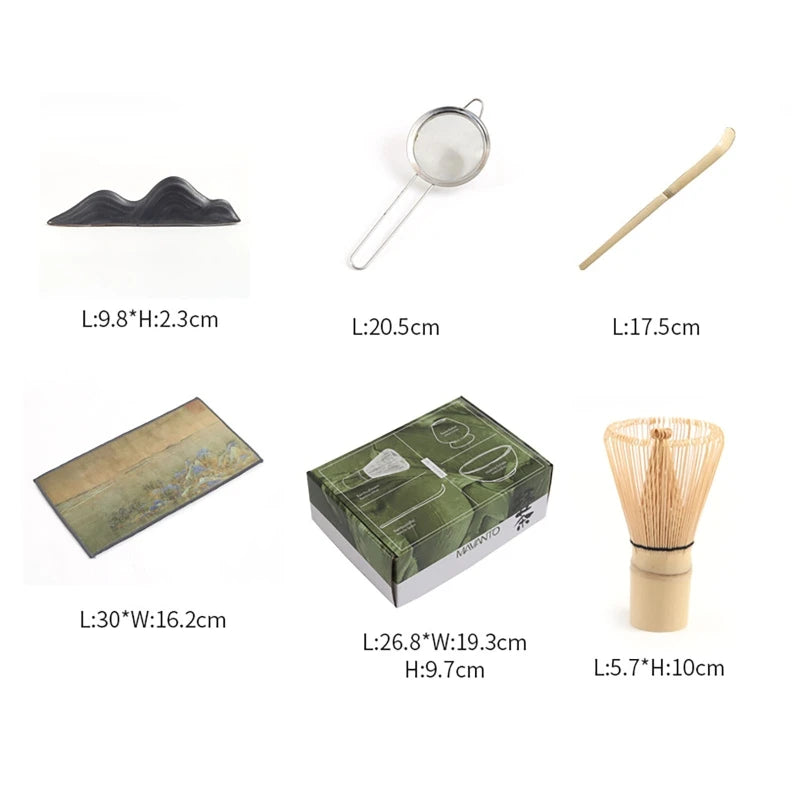 7pcs 4pcs Japanese Matcha Set Handmade Home Easy Clean Bowl Bamboo Whisk Teaspoon Tea Sets Tea Making Tools Accessories Ceremony - AMULET RING STORE