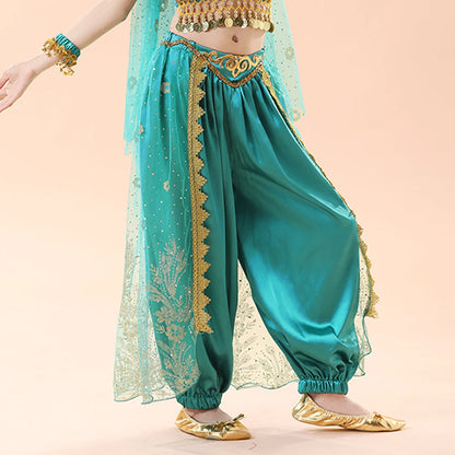 Children's Indian Princess Belly Dance Set Eastern Indian Dance Saree Girl