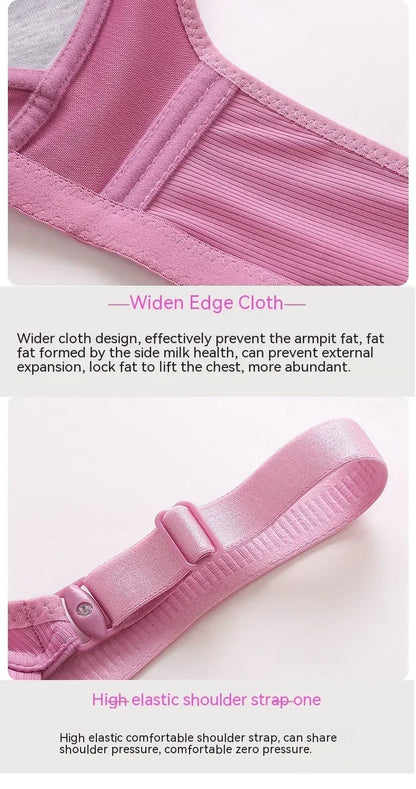 Gathered Side Collection Lifting Underwear Breasts Brassiere Large Size Bra Full Cup Underwear Brassiere No Steel Ring Bra - AMULET RING STORE