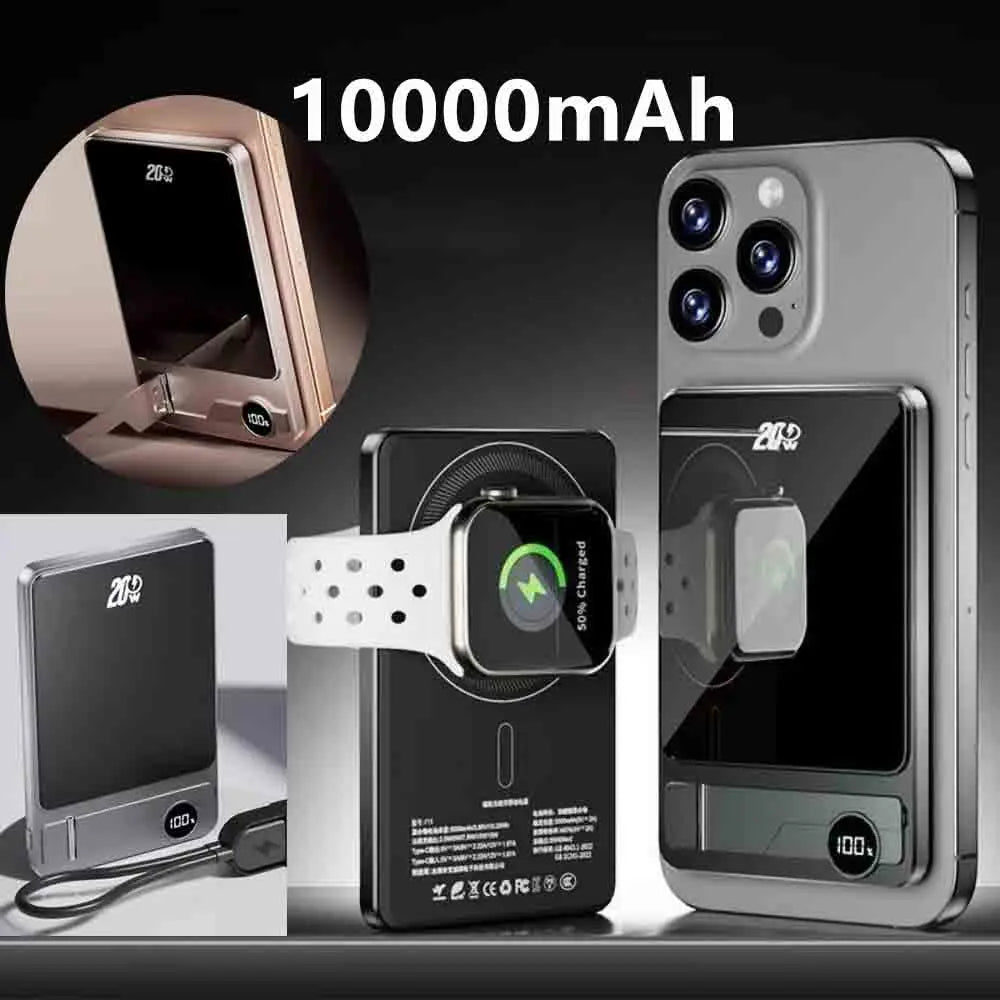 Ultra Slim 10000mAh Magnetic Power Bank CCC Certified Fast Charger for iPhone Watch Wireless Portable Battery For Samsung - AMULET RING STORE