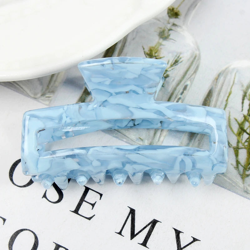 Mini Women's Hair Clips Colorful Geometric Hollow Crab Claw Clip Acetate Leopard Print Fashion Girls Hairpin Hair Accessories - AMULET RING STORE