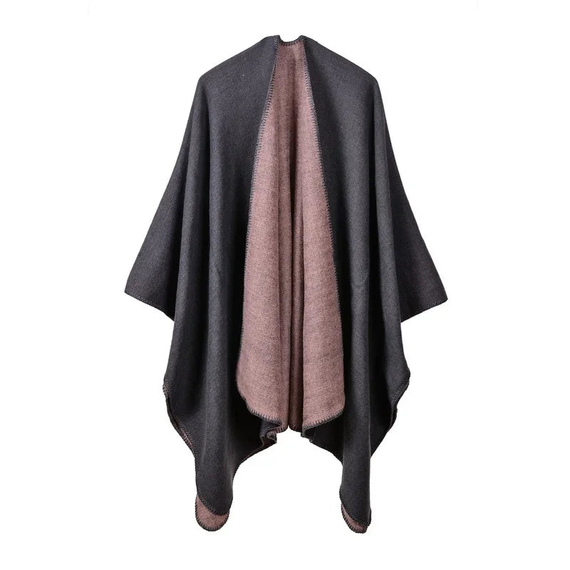 Winter Fashion Poncho Women Capes Scarf Imitation Cashmere Ladies Scarves Warm Shawls Wraps Woman Ponchos Bufanda Mujer Foulard