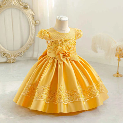 0-4Thildren's wear baby's first birthday party dress color matching gradient Lace Princess Baby Girl Christmas Party Prom Dress