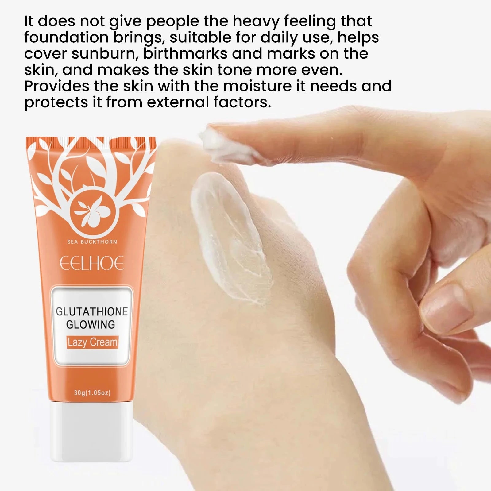 Whitening Plain Cream Smooth Brighten Face Foundation for Natural Nude Makeup Waterproof Exfoliating Maintains Water Oil Balanc - AMULET RING STORE