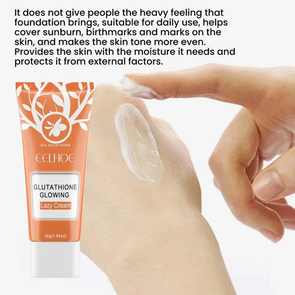 Whitening Plain Cream Smooth Brighten Face Foundation for Natural Nude Makeup Waterproof Exfoliating Maintains Water Oil Balanc - AMULET RING STORE