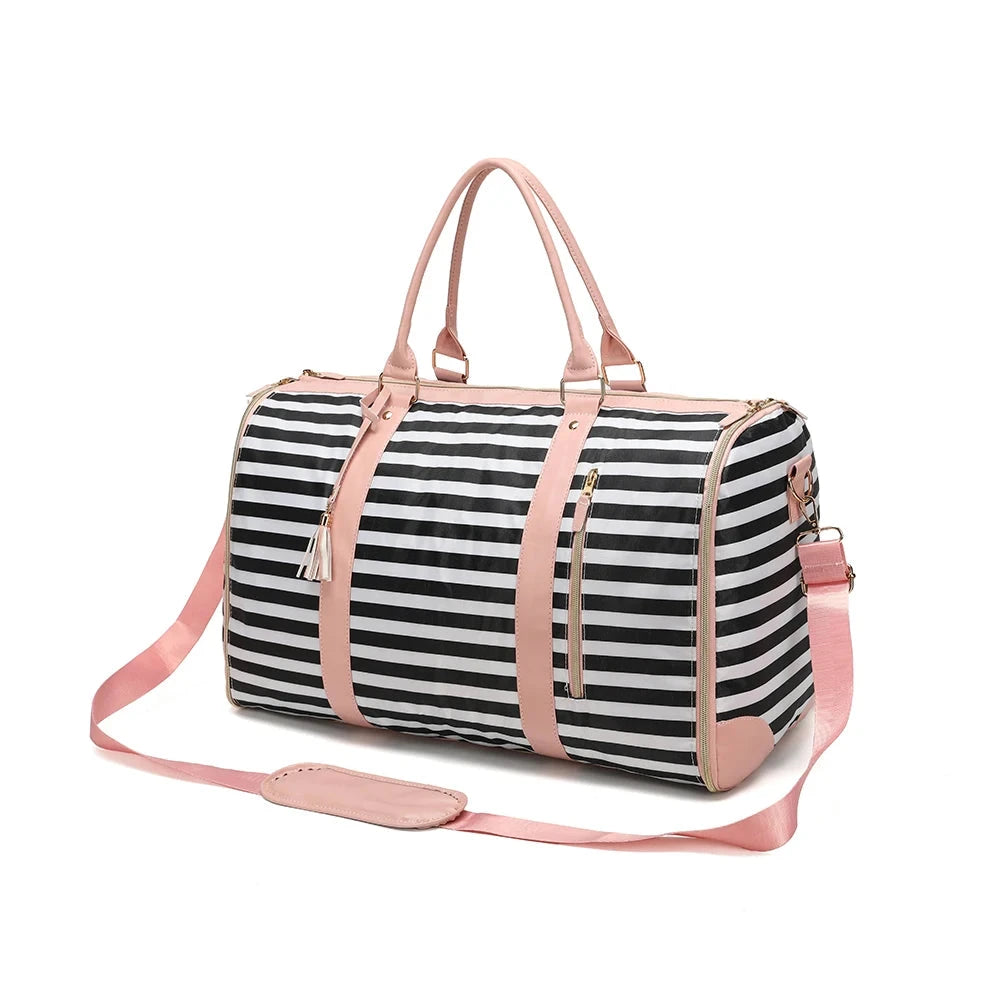 Fashion Large PU Folding Suit Storage Bag Women High Capacity Luggage Handbag Travel Sport Outdoor Multi Function Organizer