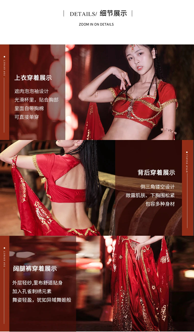 2025 summer new Indian traditional clothing Indian dance costumes improved saree women sexy Indian sequins belly dance dress a6