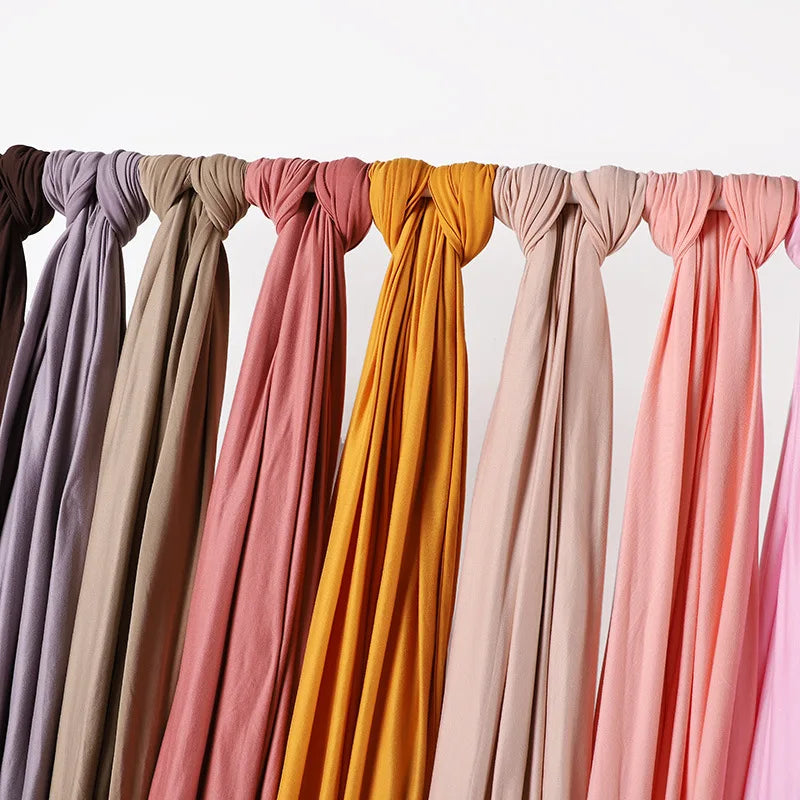 Newest Milk Silk Jersey Hijabs for Women Soft Warm Muslim Woman Turban Hoofddoek Headscarf Good Stitch Stretch Jesey HIjab Scarf - AMULET RING STORE