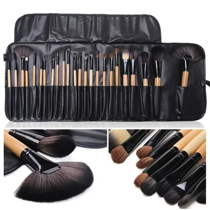 Free Gift Bag and Sponge for 24 pcs Makeup Brush Sets Cosmetics Brushes Eyebrow Powder Foundation Shadows Make Up Tools - AMULET RING STORE