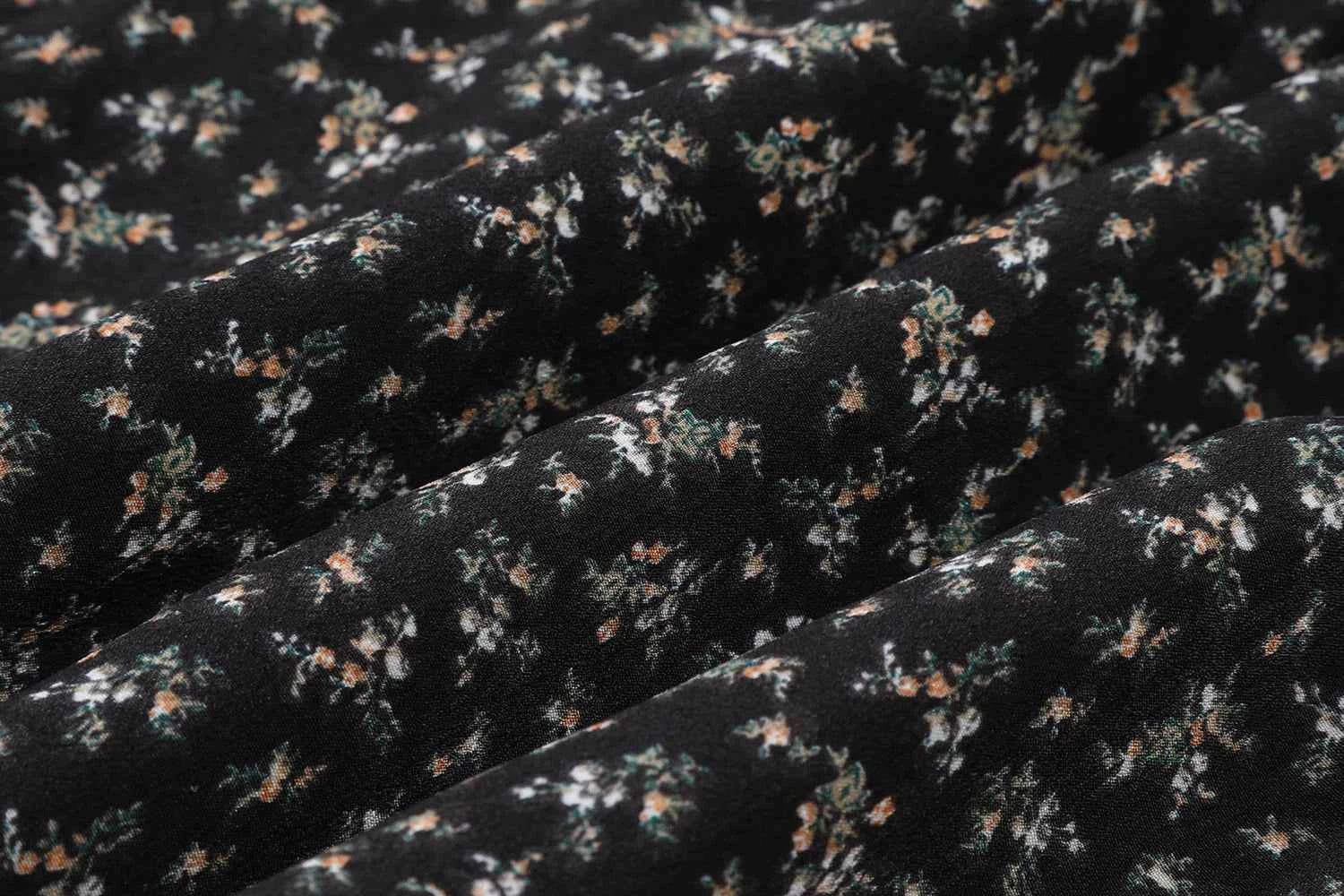 High Waist Vintage Floral Printed Women's Umbrella Skirts 2025 New Spring Autumn Black Casual Loose Straight A-line Skirt Female