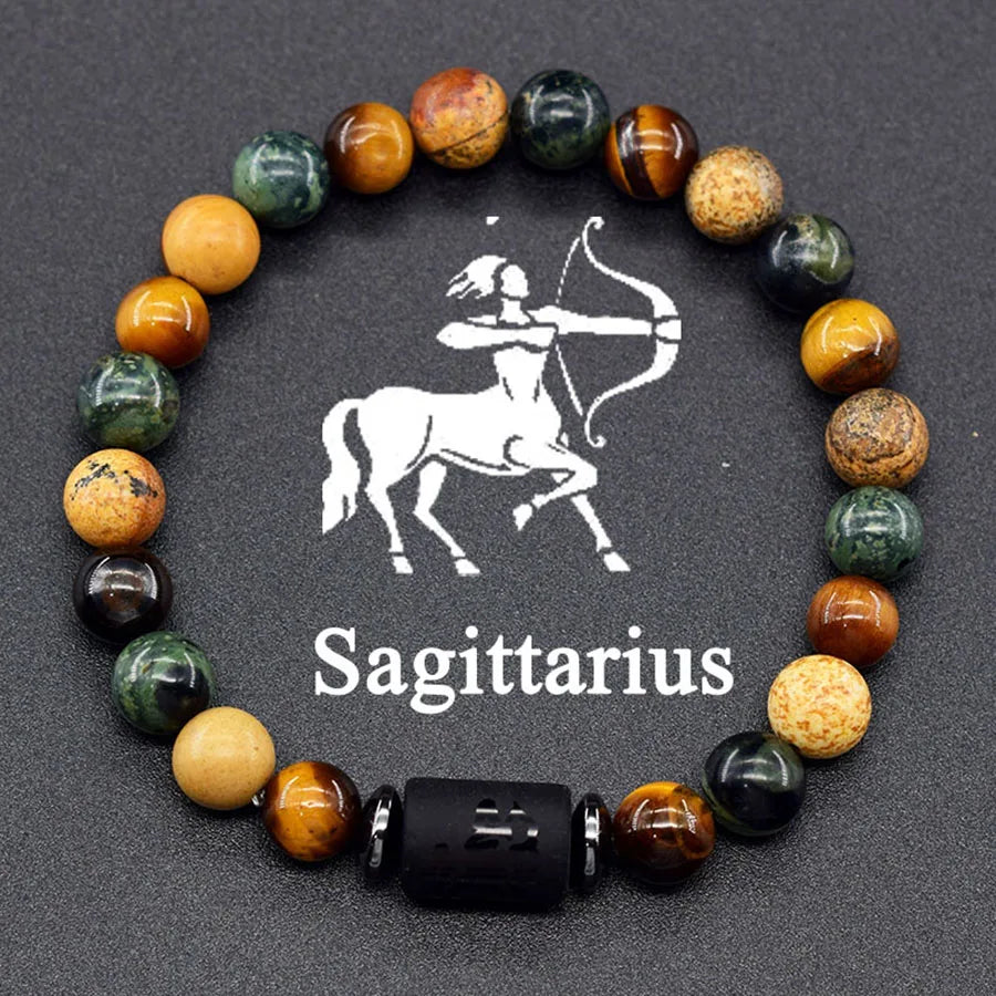 12 Zodiac Sign Bracelet Homme Constellation Bracelet for Men Aries Virgo Leo Libra Charm Bangle Women Friendship Jewelry on Hand