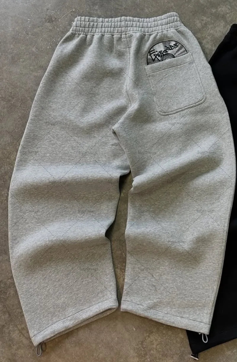 2025 Trendy High Street Retro Casual Streetwear Men's Sports Suit Y2K Harajuku Embroidered Hoodie Women Hip-hop Loose Sweatpants - AMULET RING STORE