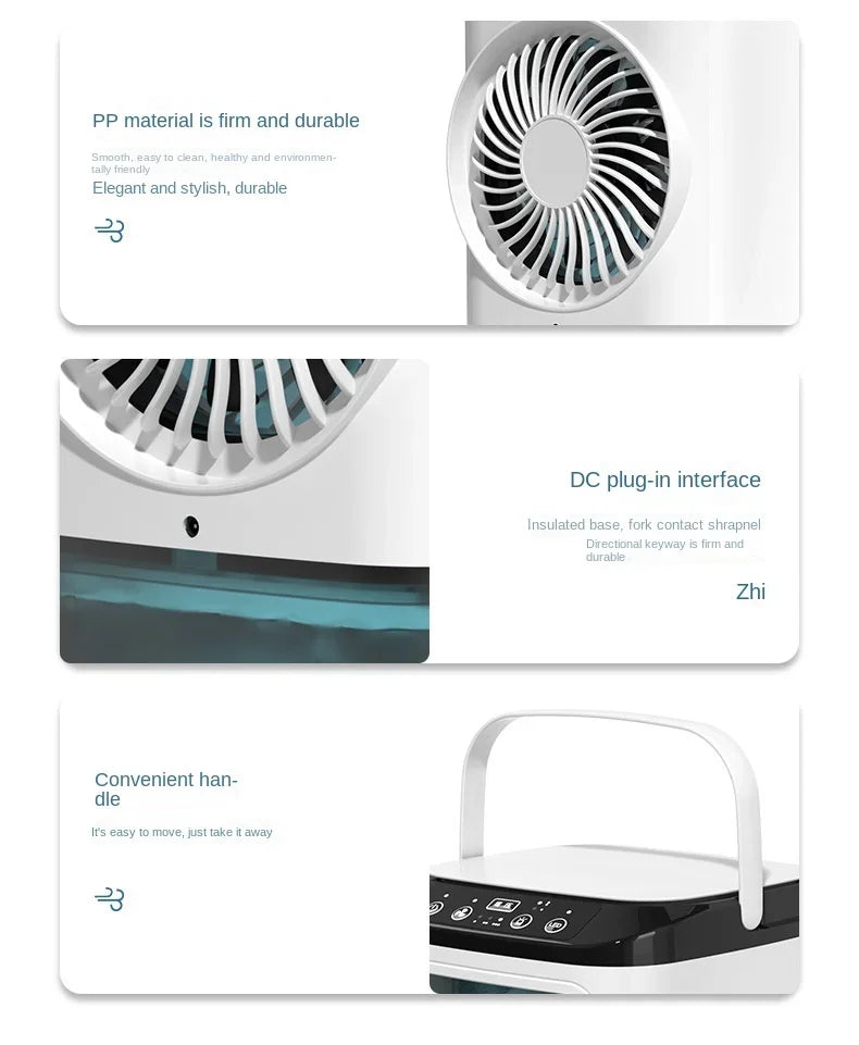 Xiaomi Youpin Desktop Air Conditioner Portable Dual Spray Ultrasonic Atomization 3Speed Mute Air Cooler Night Light Electric Fan