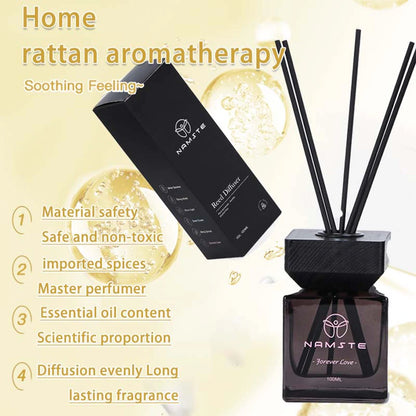 NAMSTE 100ML Reed Diffuser Stick Fragrance oil Aromatherapy Flameless Hotel Home SPA Aromatherapy Air Freshener Fragrance Scent - AMULET RING STORE