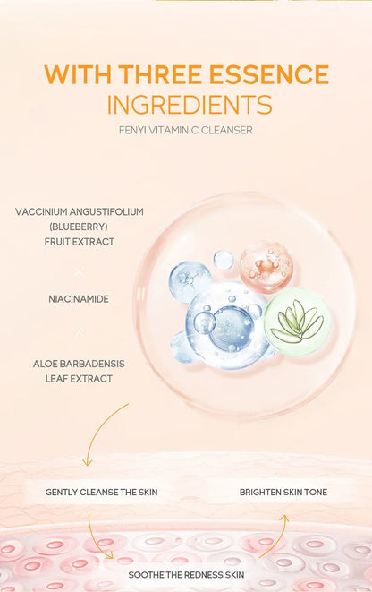 Vitamin C Facial Cleanser Skin Cleansing Moisturizing  Blackhead Remove Skincare Face Wash Foam Face Cleanser 50g
