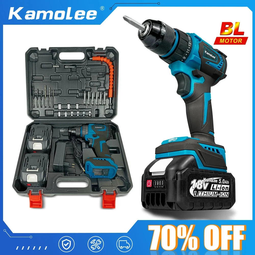 Kamolee 10mm Cordless Electric Impact Drill Electric Screwdriver Home DIY Power Tools For Makita 18V Battery - AMULET RING STORE