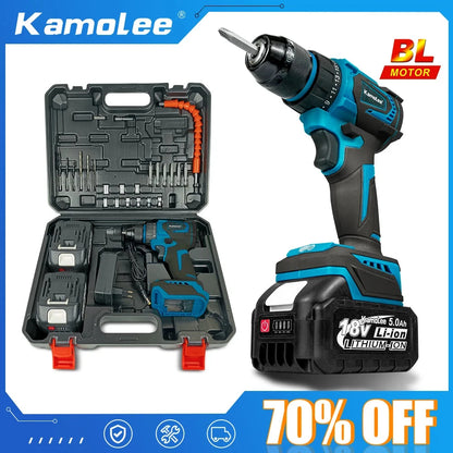 Kamolee 10mm Cordless Electric Impact Drill Electric Screwdriver Home DIY Power Tools For Makita 18V Battery - AMULET RING STORE