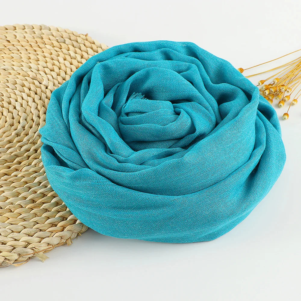 Autumn Winter New Cotton Linen Scarf For Women Girls Solid Color Sunscreen Scarves Soft Foulard Viscose Female Wrap Shawls