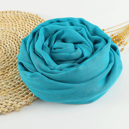 Autumn Winter New Cotton Linen Scarf For Women Girls Solid Color Sunscreen Scarves Soft Foulard Viscose Female Wrap Shawls