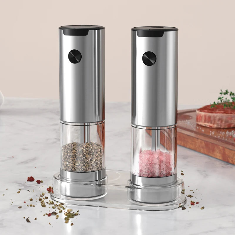 Electric Salt And Pepper Grinder With Adjustable Coarseness Refillable Mills Battery Powered Pepper Grinder Kitchen Gadget Tool - AMULET RING STORE