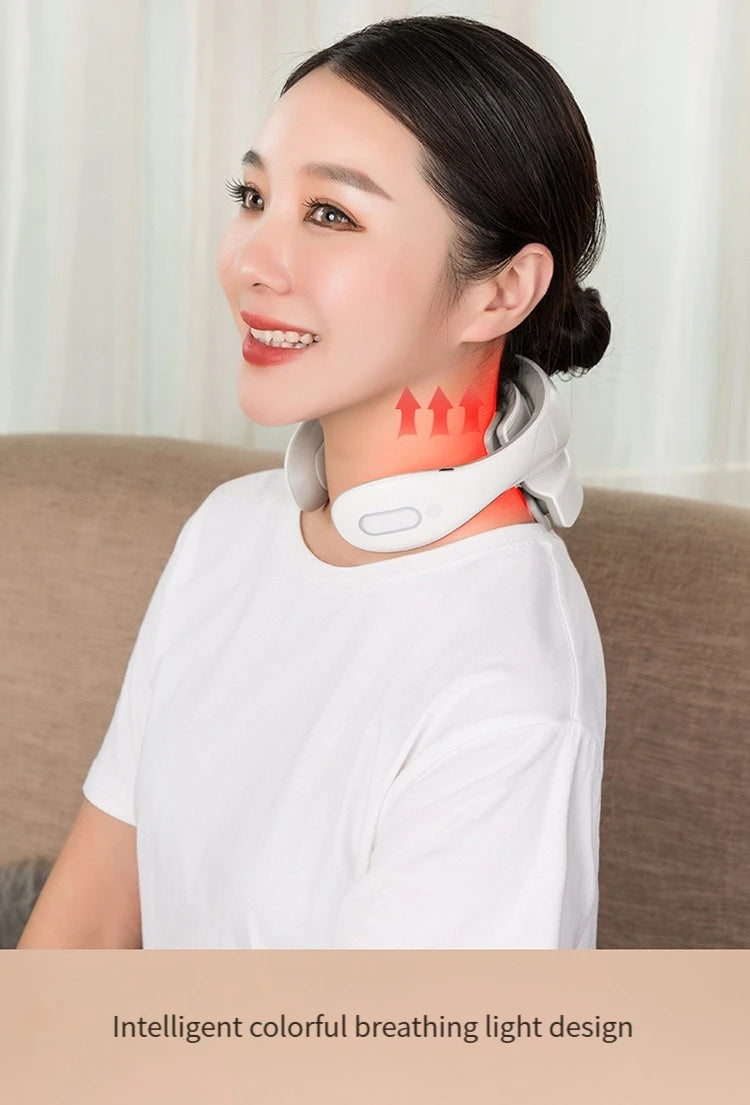Neck Massage Intelligent Charging Heating Hot Pressing Magnetic Pulse Fashion Multi User Usage Portable Pulse Neck Massager