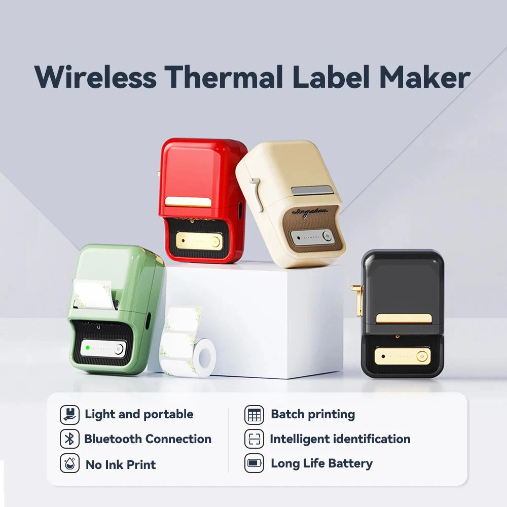 NIIMBOT B21/B1 Portable Thermal Printer 1500mAh Wireless Sticker Printer With Self-adhesive Labels For Barcode Clothing Jewelry