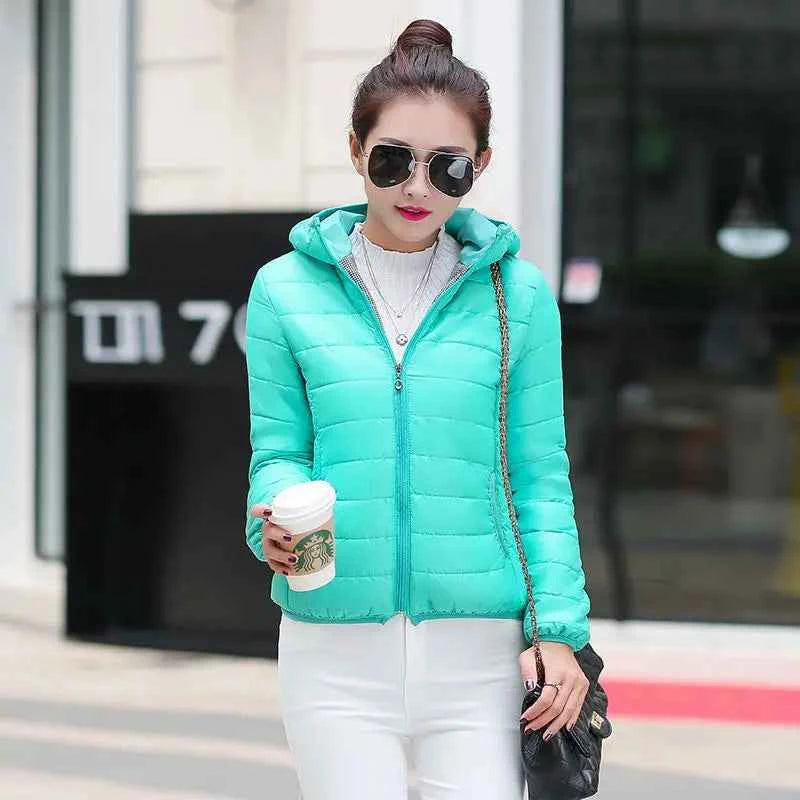 Down Jacket for Women Trend Korean Style Ultra Light Hit Hooded Coat Coats Lightweight Padded Puffer Jackets Female Winter 2025