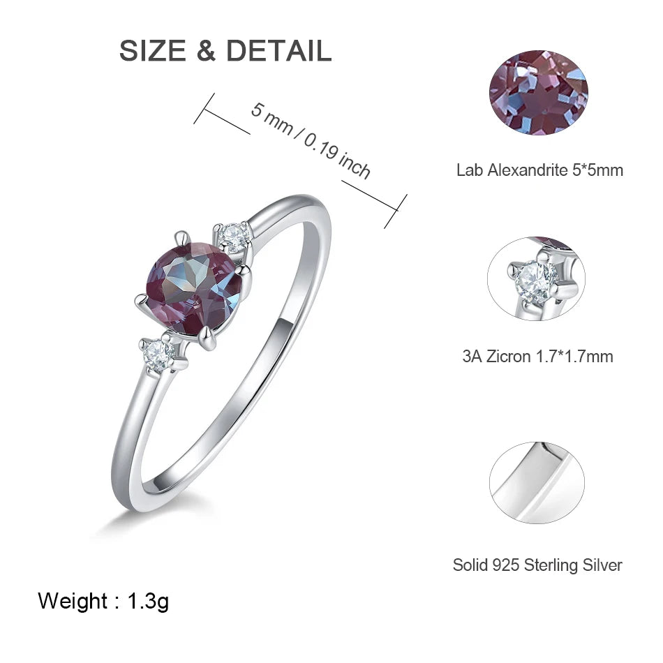 ALLNOEL 925 Sterling Silver Alexandrite Ring For Women Exquisite Style Fashionable Engagement rings Wedding Luxury diamond ring