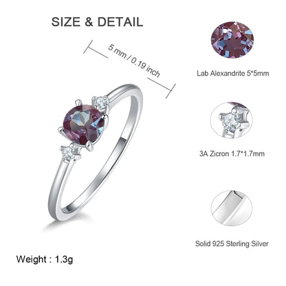 ALLNOEL 925 Sterling Silver Alexandrite Ring For Women Exquisite Style Fashionable Engagement rings Wedding Luxury diamond ring