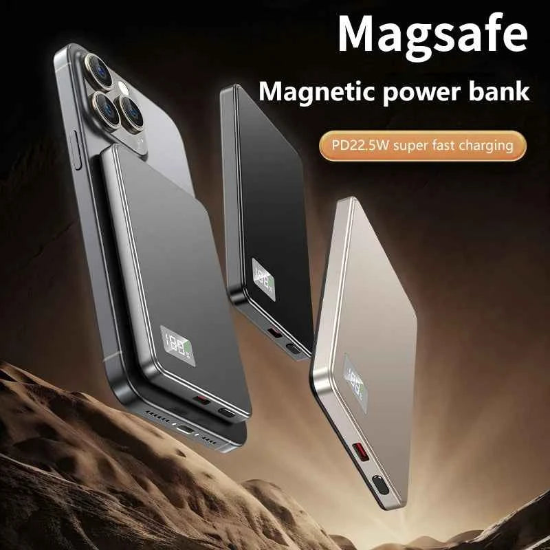 VIVO 50000mAh Portable Magnetic Wireless Power Bank PD22.5W Fast Charging External Battery for Magsafe For iPhone Samsung Xiaomi